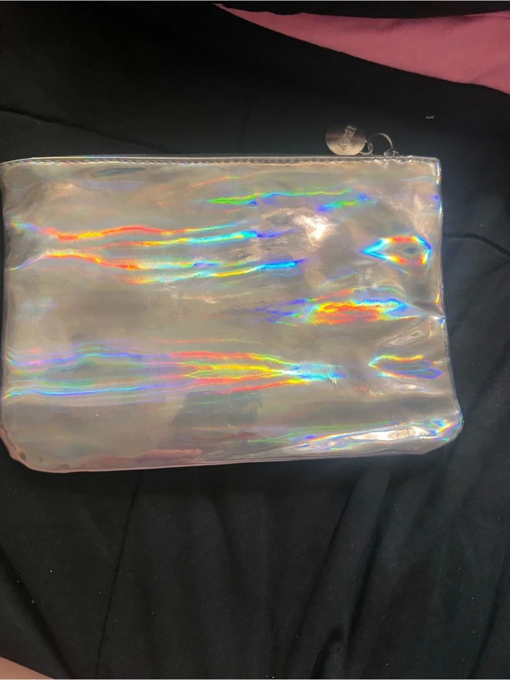 ipsy Holographic Iridescent Zip Pouch - Silver